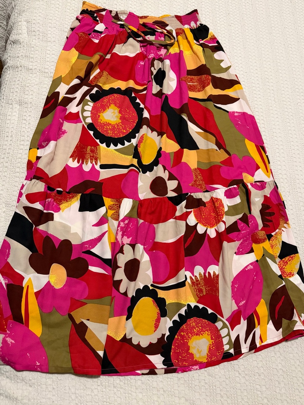 Kaktus Pink Multi Floral Maxi Skirt